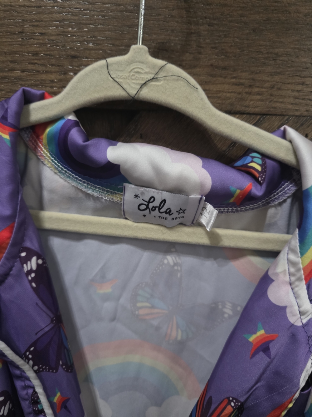 Lola + The Boys Purple Rainbow and Cloud Two-Piece Pajama Set - Picture 4 of 6